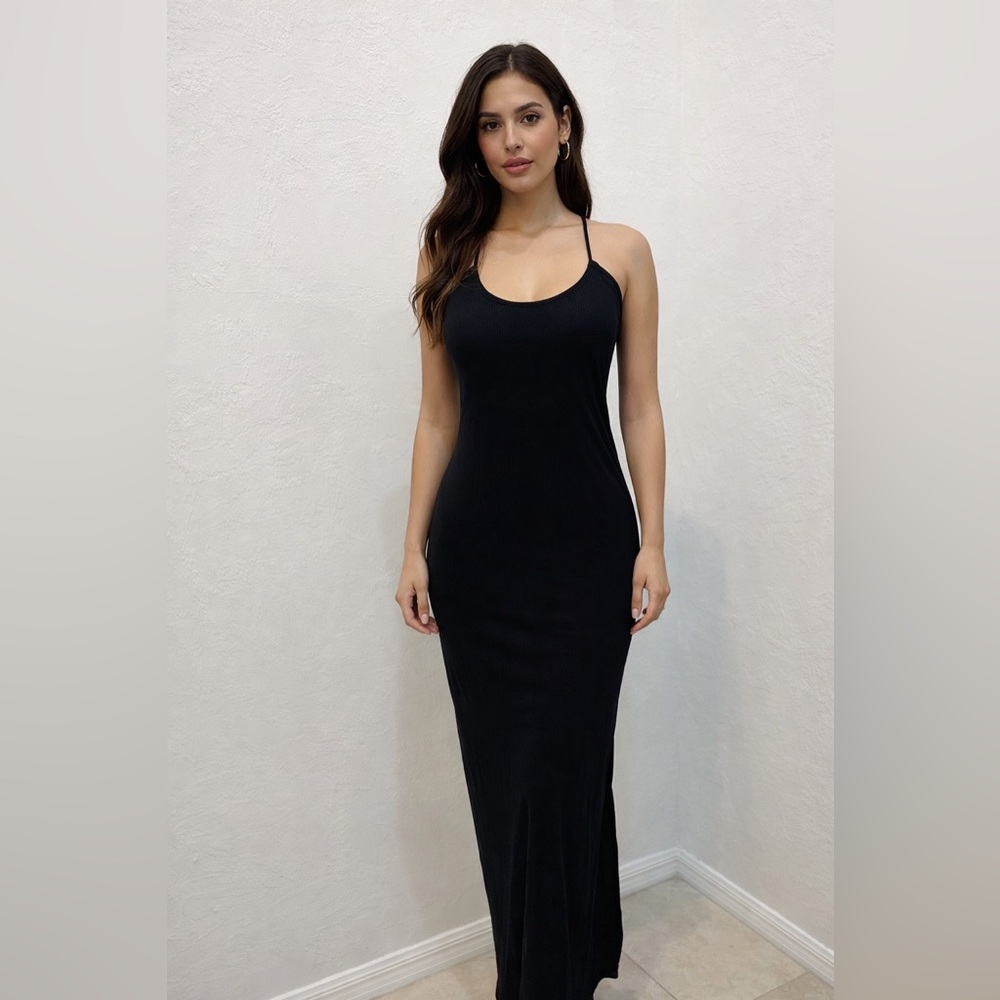 Vici Black Strapless Slim Maxi Dress